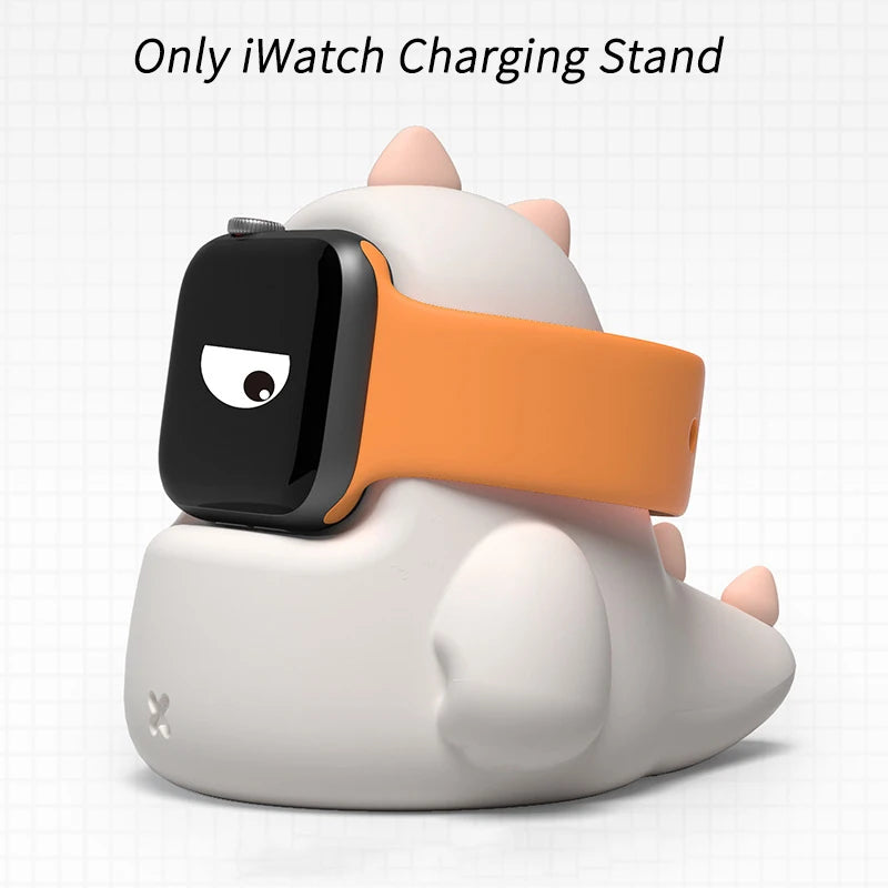 Dinosaur Silicone Charge Stand for Series Apple Watch 8 7 6 Ultra.