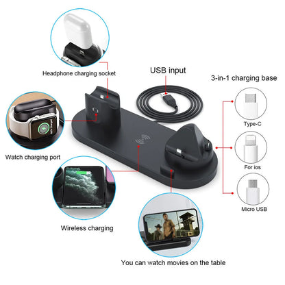 Wireless Charger Stand 15W  Fast Wireless Charging Station for Samsung Huawei iPhone Apple Watch