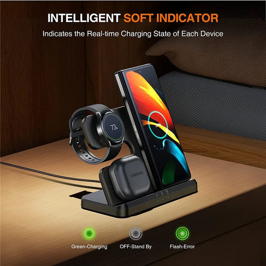 3 In 1 Wireless Charger  Fast Charging Dock Station