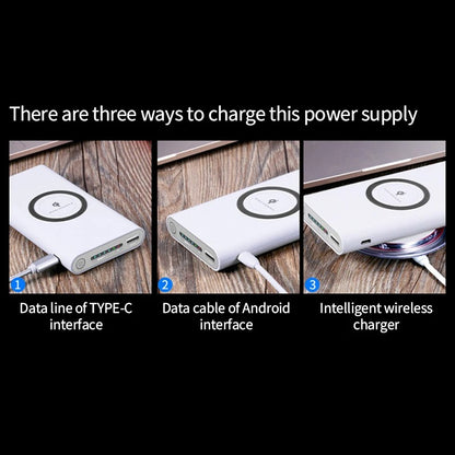 200000mAh Power Bank Two-Way Wireless Fast Charging Power bank Type-C External Battery For iPhone / Samsung